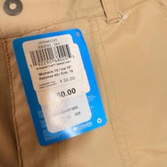 Columbia PFG Women’s Capri Pants Beige, Size 16, Omni-Shield NWT - Picture 8 of 8